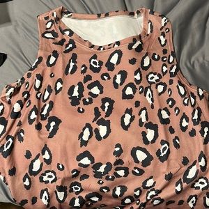 Leopard Print Round Neck Tank Top -new in bag